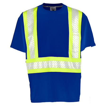 KISHIGO 2X, Royal Blue, Class 1 Enhanced Visibility Contrast T-Shirt B202-2X
